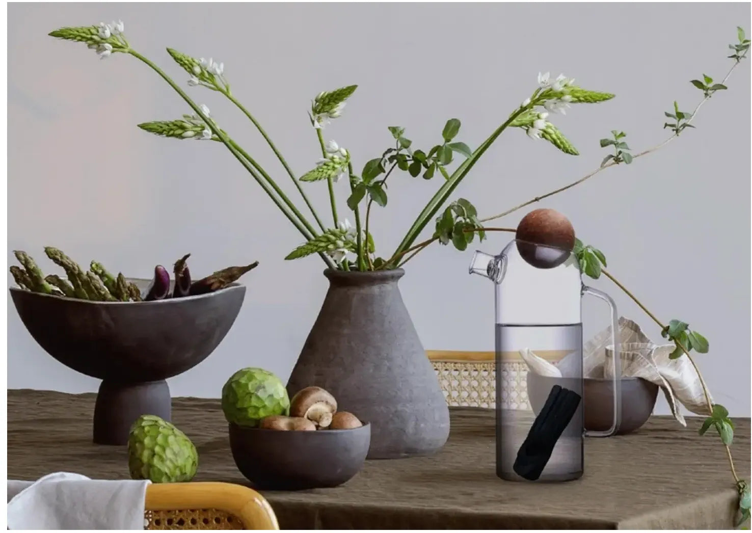 Filter Jug: 1L Borosilicate Jug + 1 Vegetable Charcoal