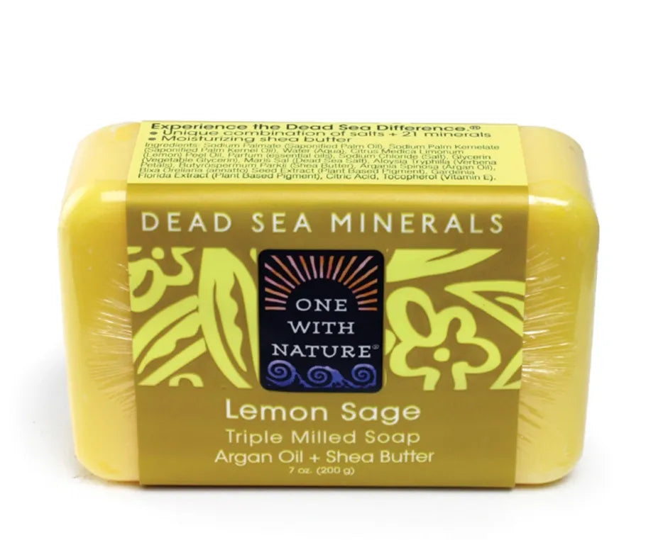 Dead Sea Minerals: Lemon Sage Shea/Argan Soap - 7 oz.