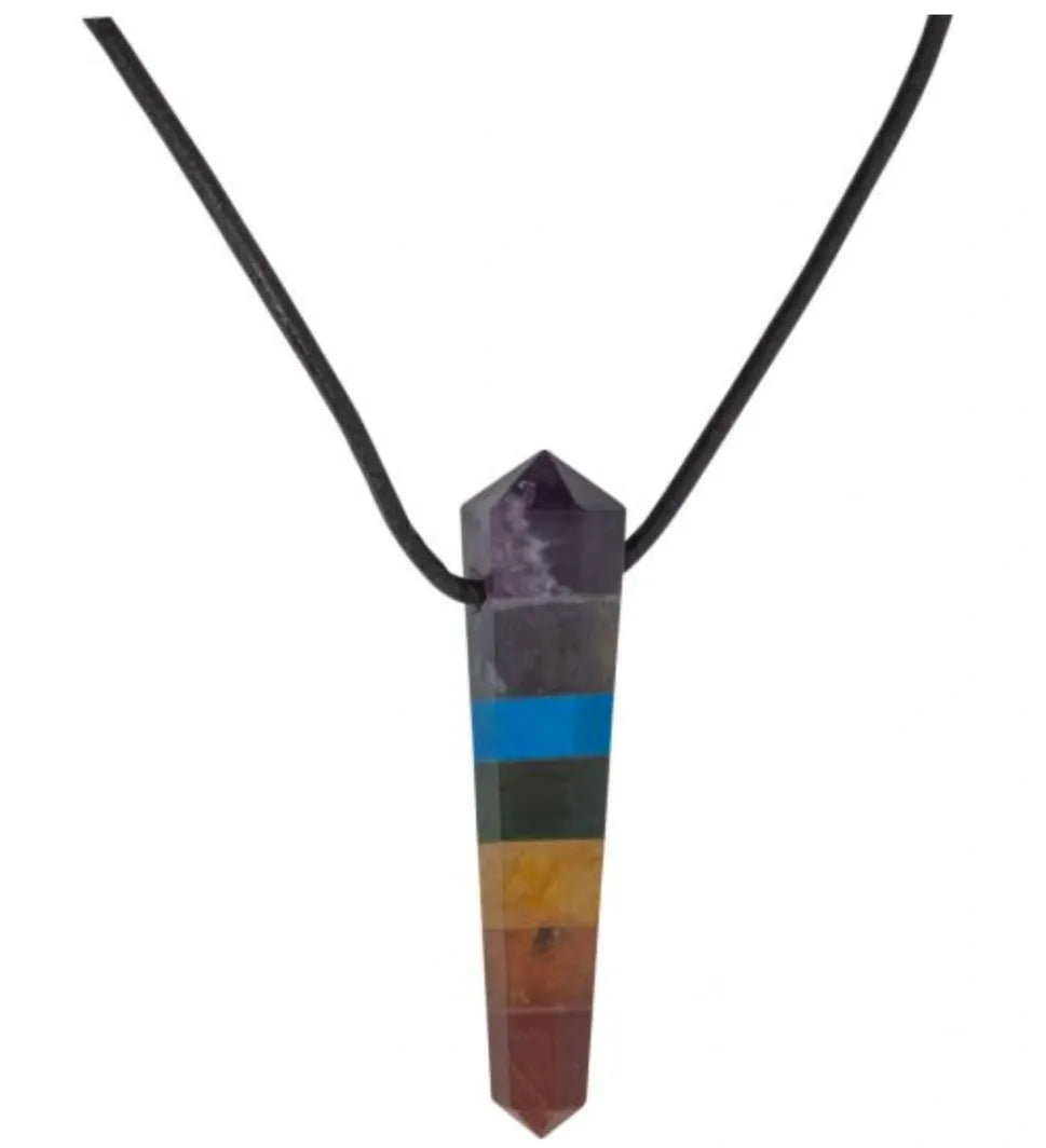 Double Terminated Point Necklace - Chakras