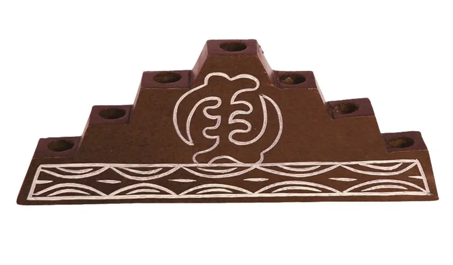 Gye Nyame Dark Wood Kwanzaa Kinara
