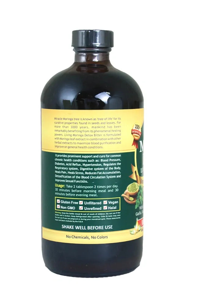 Organic Moringa Detox Bitters 16oz