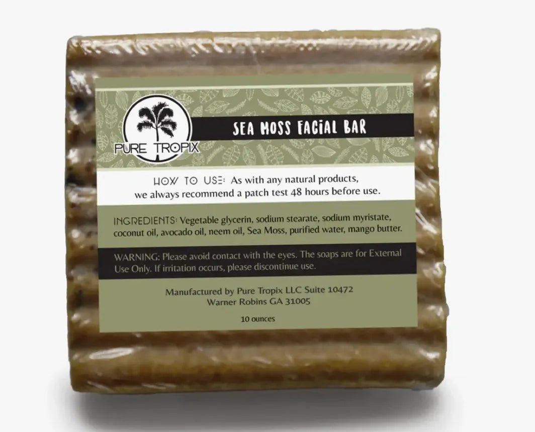 Pure Tropix Natural Sea Moss Facial Bar 10oz