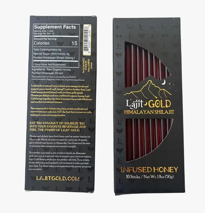 Shilajit Infused Honey Sticks