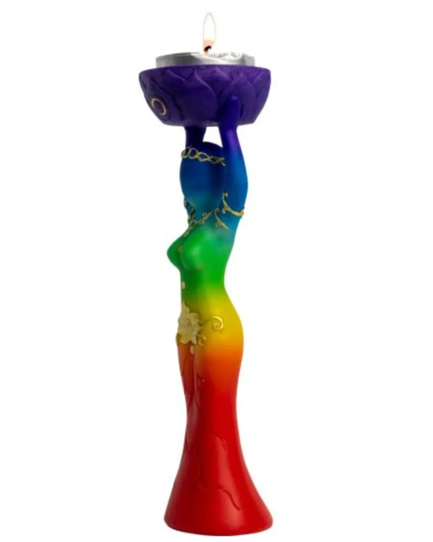 Polyresin T-Light Holder Chakras Goddess