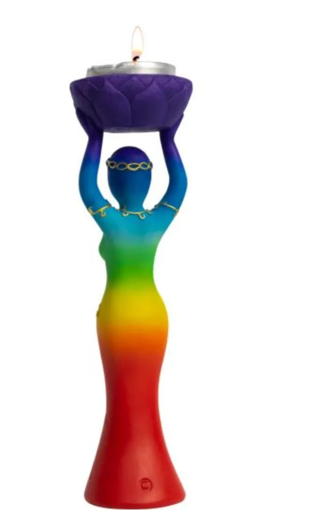 Polyresin T-Light Holder Chakras Goddess