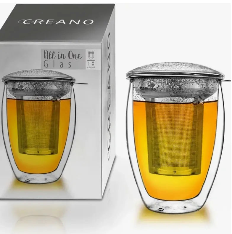 Double-walled thermal glass all in one 400 ml & stainless steel filter